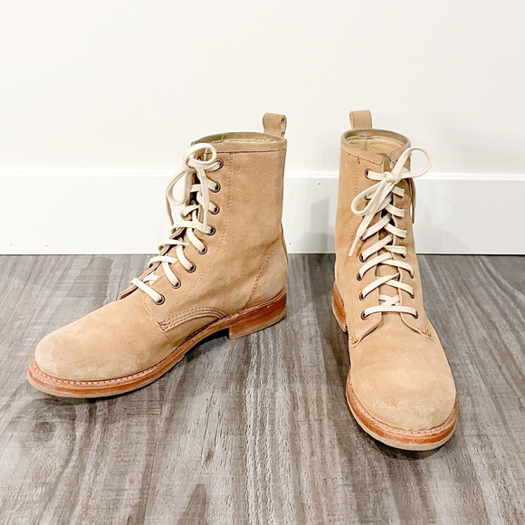 frye veronica suede combat boot